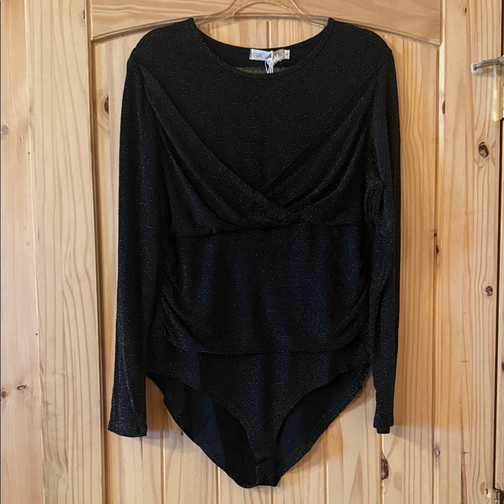 Chic Black Long Sleeve Bodysuit